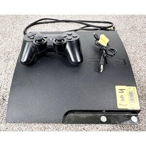 Sony PlayStation 3 Slim PS3 Black Console Gaming System Only CECH-2001A TESTED
